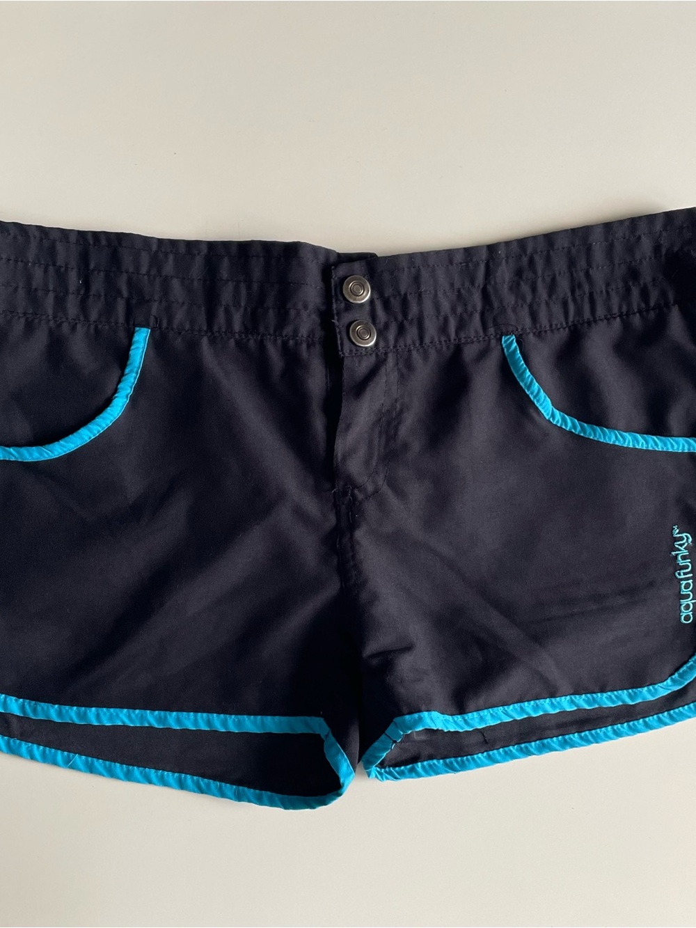 Aquafunky Black & Teal Board Shorts / Athletic Shorts - Large
